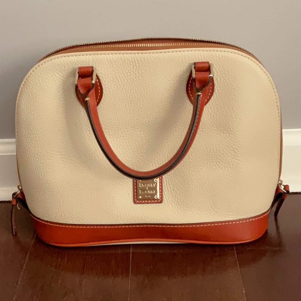Pebble Grain Zip Zip Satchel